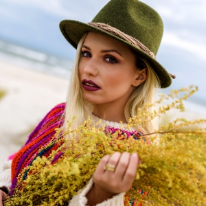 Girl with yellow bouquet
