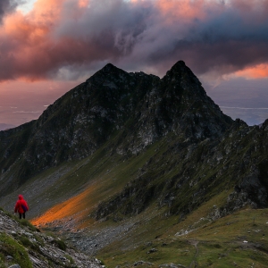 Walking on the top of the mountain
